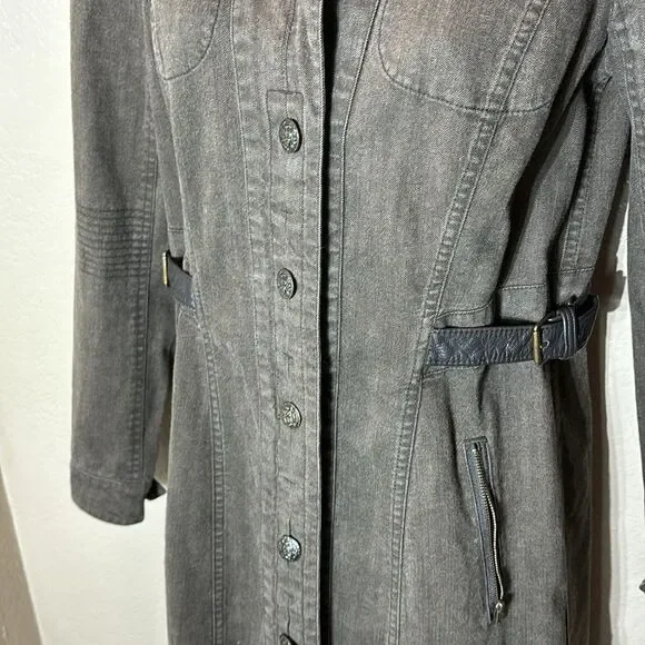 Peruvian connection Long line trench cargo military jacket brown size 2 - Picture 5 of 7